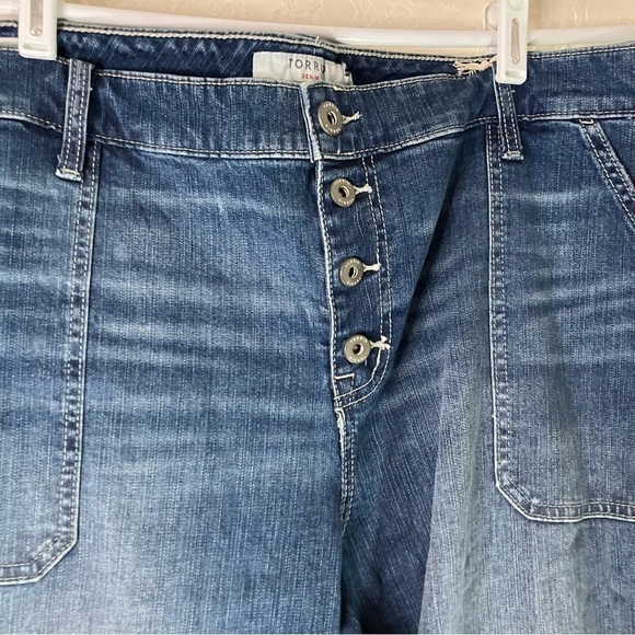 Torrid Blue Flare Vintage Stretch Mid Rise Jeans - Picture 5 of 11